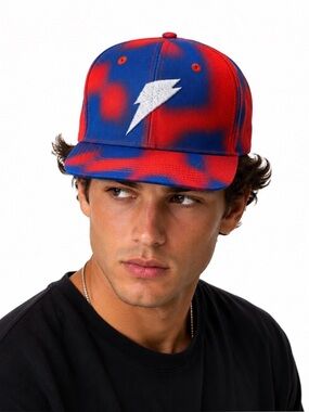 Gatorade Red & Blue Lightning Cap/hat trucker style tie dyed adjustable NWOT